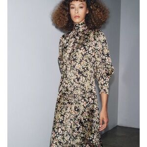 NWT ZARA ZW collection floral midi dress